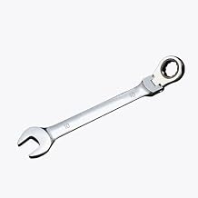 FLZOSPER 10mm Metric Flex-Head Gear Wrench,Box End Head 72-Tooth Ratcheting Combination Wrench Spanner,Matt Chrome Vanadium Steel