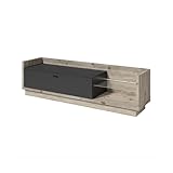 160x58x48 PRICE FACTORY just for you Meuble TV Collection Cork avec LED - Coloris pin et Gris Anthracite - Dimensions 220 x 58 x 48 cm
