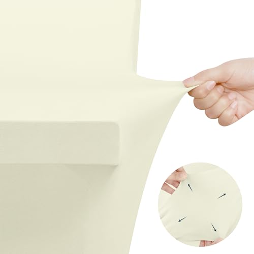 image for Utopia Kitchen Spandex Tablecloth 2 Pack [8FT, Ivory] Tight, Fitted, W