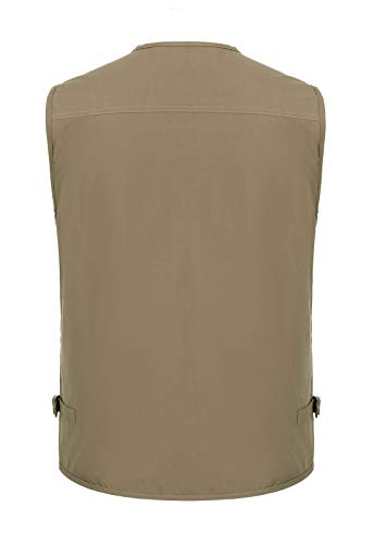 Hbufnha Men's Casual Safari Travel Vest 16 Pockets Outdoor Work Vest Sleeveless Jacket Fishing Hiking Photograph3