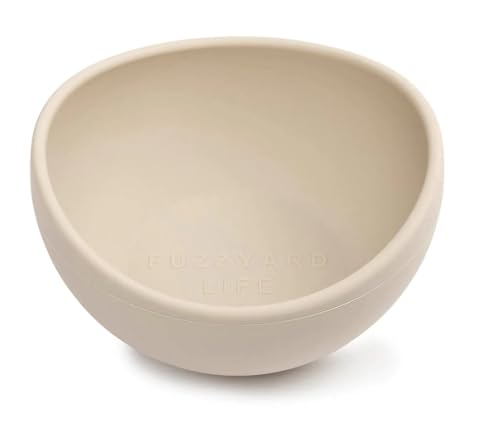 Fuzzyard Pet Silicone Dog Bowl, Non-Slip Bottom, Easy to Clean, Dishwasher Safe, Colorful Design (Sandstone, Medium)