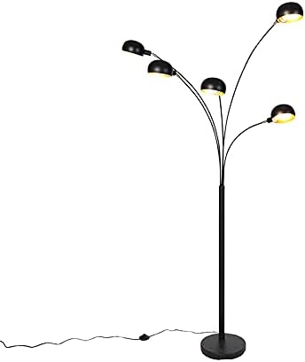 QazqaDesign Floor lamp Black 5-Light - Sixties- - Design - Suitable for LED E14 | 5 Light - Steel Floor lamp - Suitable for Living Room I