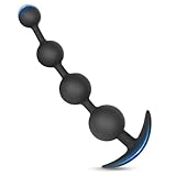 BDSMAGE Silikon Analkugeln Buttplug mit 4 Kugeln, Analplug Analkette mit Anal beads für Männer und Frauen, Extra Lang Anal Dildo Anal Hook Anus Masturbator Sex Toy Sexspielzeug (M)
