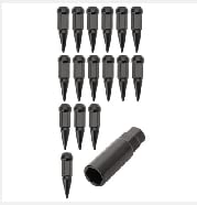 Image of Tusk Spike Tapered Lug Nut Kit with Spike Lug Nut Key 12 mm x 1.50 Thread Pitch - 16 Pack Black Hardened Steel Lug Nuts with Key Included - Compatible with Polaris RZR Can-Am Maverick