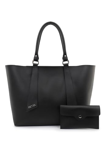 Bolsa Retta Feminina Grande com Carteira Alça Ombro e Mão Design Sofisticado (PRETA)