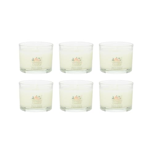 Yankee Candle Signature Votive Mini Candle Jar, White Spruce & Grapefruit Scent, Natural Soy Wax Blend Candle with Natural Fiber Wick, 1.3 OZ Glass Jar (Pack of 6)