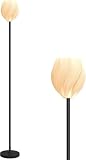 Lampa podłogowa, lampa stojąca z drukowanym w 3D różanym kloszem i przełącznikiem nożnym, nowoczesna, minimalistyczna, wysoka lampa podłogowa do salonu, sypialni i biura, uchwyt E27