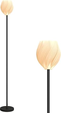 Lampa podłogowa, lampa stojąca z drukowanym w 3D różanym kloszem i przełącznikiem nożnym, nowoczesna, minimalistyczna, wysoka lampa podłogowa do salonu, sypialni i biura, uchwyt E27