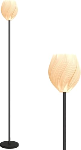Lampa podłogowa, lampa stojąca z drukowanym w 3D różanym kloszem i przełącznikiem nożnym, nowoczesna, minimalistyczna, wysoka lampa podłogowa do salonu, sypialni i biura, uchwyt E27
