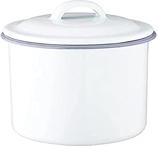 KitchenCraft Living Nostalgia Enamel Storage Tin, White/Grey, 12 x 16 cm