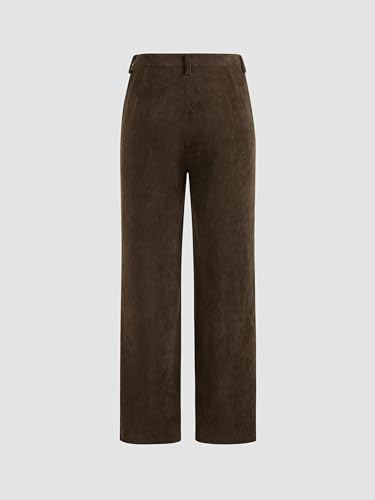 CIDER Corduroy Mid Rise Solid Pocket Straight Leg Trousers4