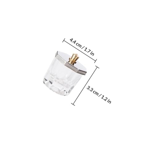 Set de 10 Vasos de Vidrio para Uñas con Tapas Octagonales y Pinceles para Manicura miniatura 2