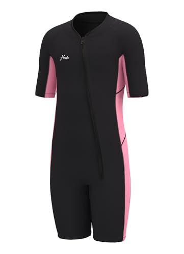Hevto Kids Wetsuit Shorty 2mm Neoprene for Boys Girls (Pink, 10)