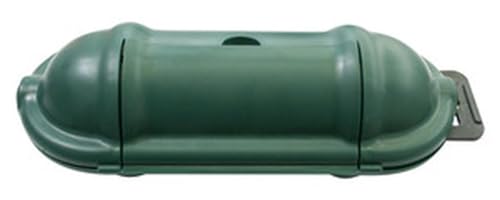 Caja protectora para enchufes, resistente a la intemperie, con sellado hermético, ideal para proteger conexiones en terraza y jardín.