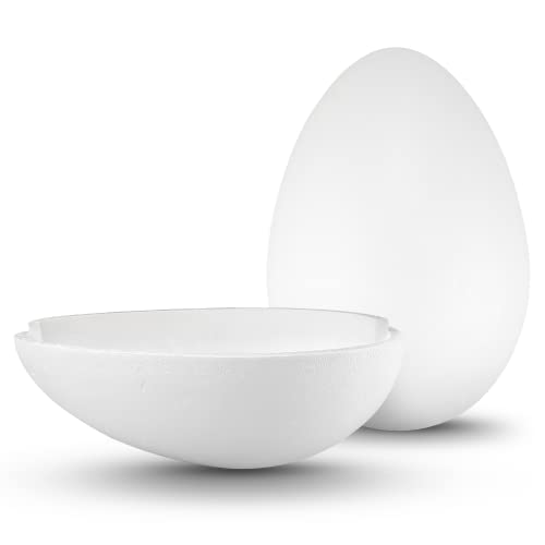 DIYEAH Styropor Kranz Rohling Set - 4 Stück Schaumstoffringe 30cm & 40cm Weiß