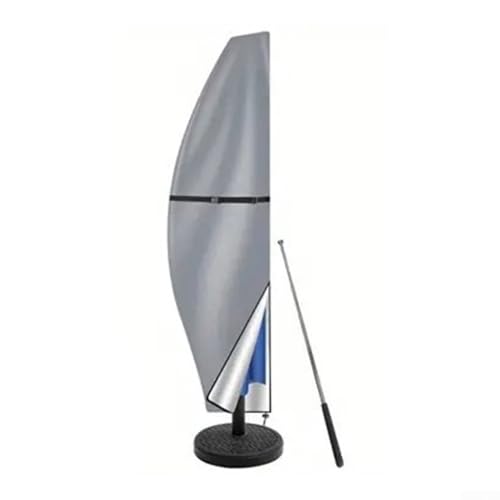 Sonnenschirmhülle Wasserdicht, Ampelschirm Schutzhülle mit Teleskopstange und Reißverschluss Passform für Sonnenschirm Wetterfest UV-Anti-Winddicht (A)