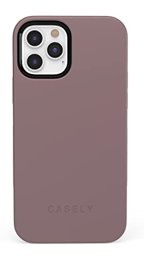 Casely iPhone 12/12 Pro Phone Case | Purple Taupe on Nude 360 Degree Coverage for Your Phone | Precise Cutouts, 1mm Raised Lip Camera Protection | Bold