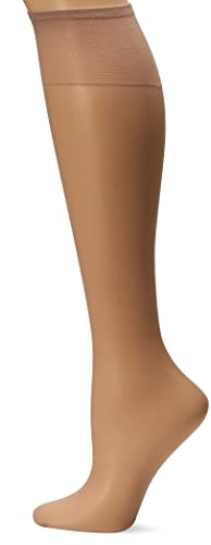 Hanes Silk Reflections Women's 2-Pack Knee High Sandalfoot, Soft Taupe, One Size #TOP14