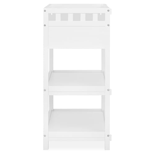 Image of Dream On Me Doula Changing Table in White - BSA & GREENGUARD Gold Certified, Enclosed Dressing Area for Safety, Two Spacious Storage Shelves & A Closed Drawer, Converts to Nightstand