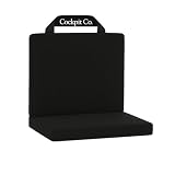 Pilot Seat Cushion for Flight Training – Aviation Height Booster Cushion for Student Pilots & Instructors, 2" Thick Back& 2" Thick Bottom (with Back) - Cockpit Co.