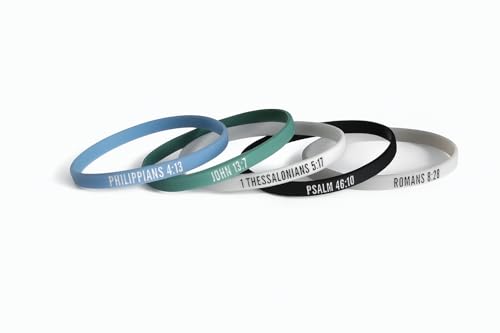 5 Pack Bible Verse Bracelets, Inspirational Scripture Wristbands, Christian Faith Motivational Bracelets, Religious Gift