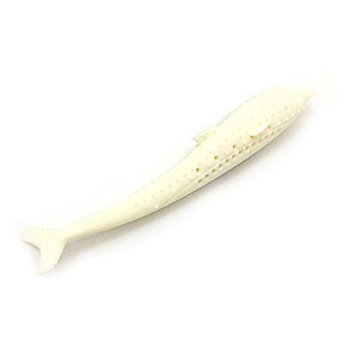 Baugger - Catnip Brinquedos Peixe Forma de Escova de Dentes com Catnip Silicone Molar Vara Dentes Li