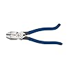Klein Tools D213-9ST High-Leverage Ironworker’s Pliers, Made in USA, Twist and Cut Soft Annealed Tie Wire, Hook Bend Handle, Spring Loaded, Heavy-Duty Jaws