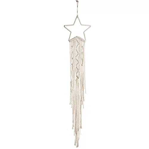 DXYZ Macrame Star Dream Catcher | Cotton Rope Bohemian Vintage Style Wall Hanging | Modern Room Home Decor | Geometric Wall Art | Diwali Gifting (Star Dream Catcher)