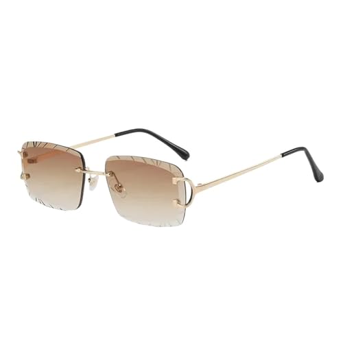 Lunettes de soleil carrées sans monture ultra légères au style rétro vintage iconique