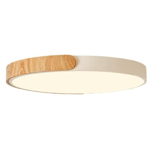 Plafonnier LED en bois de noyer massif de style nordique épuré de 50 cm