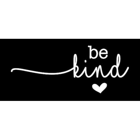 Be Kind Vinyl Decal | White | Made in USA by Foxtail Decals | for Car Windows, Tablets, Laptops, Water Bottles, etc. | 5.5 x 2.2 inch Cover