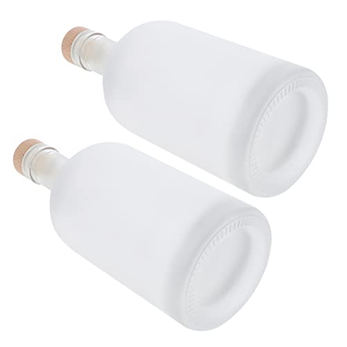 Cabilock 2Pcs Exquisite Wine Bottles Fruit Wine Cocktail Bottles Frosted Design Space Saving Reusable for Home Brewing