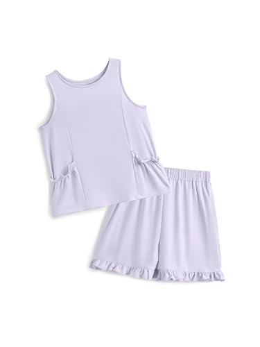 Image of Girls Clothing 2 Piece Summer Set Short Sleeve Tops Shirts Baggy Shorts with Pockets Fashion Outfits for Kids