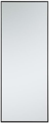 Elegant Decor Eternity 60" x 24" Contemporary Metal Frame Mirror in Black