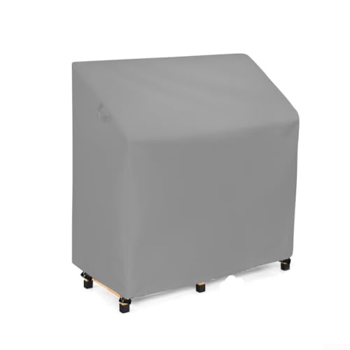 Funda para mesa de jardín al aire libre con tela Oxford resistente al desgarro, cordones ajustables y cuatro cierres resistentes al viento para estabilidad y protección (gris)