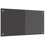 Pannello posteriore da cucina, 80 x 40 cm, in vetro di sicurezza monolastra grigio scuro, paraspruzzi per la cucina