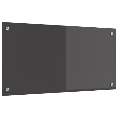 vidaXL Küchenrückwand Dunkelgrau 80 x 40 cm Gehärtetes Glas, Moderne Küchenrückwand, langlebiger hitzebeständiger Glas-Schutz, schlankes Upgrade für den Kochbereich, minimalistisches Schutzpanel