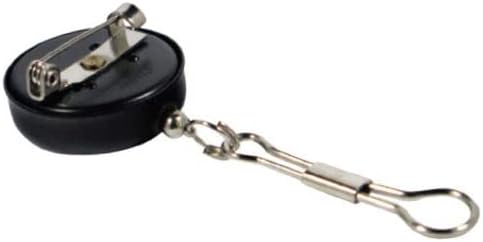 2-Pack Retractable Pull Reel Badge ID Belt Clip Holder Name Card Keychain Cord (1 inch Pin-On Black) GC-RIH-POB-2
