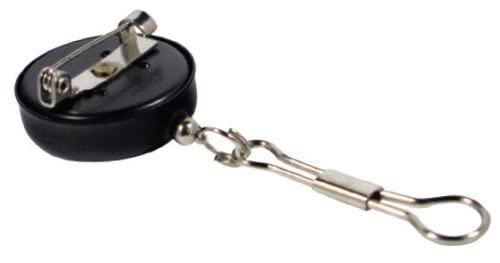 2-Pack Retractable Pull Reel Badge ID Belt Clip Holder Name Card Keychain Cord (1 inch Pin-On Black) GC-RIH-POB-2