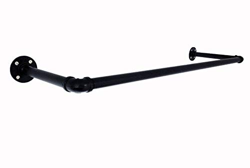 Fe20six Perchero de pared para colgar ropa industrial, color negro Cover