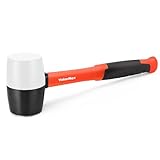 ValueMax Maillet en Caoutchouc 450g Bicolore, Marteau de Carreleur avec Tête Souple et Ma...
