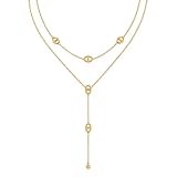 chaine double rang DOUBLE CHAÎNE TENDANCE : Ce collier ultra moderne arbore un design double chaîne élégant et sophistiqué.