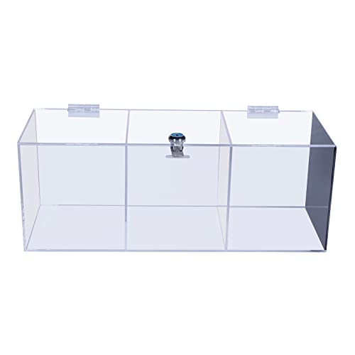 Duvindd 3-Shelf Acrylic Display Case With Lock And Keys, Countertop Lockable Display Case With Shleves For Collectibles, Clear Safe Display Stand Home Office Vendor Storage Box(6X6X16Inch) #TOP6