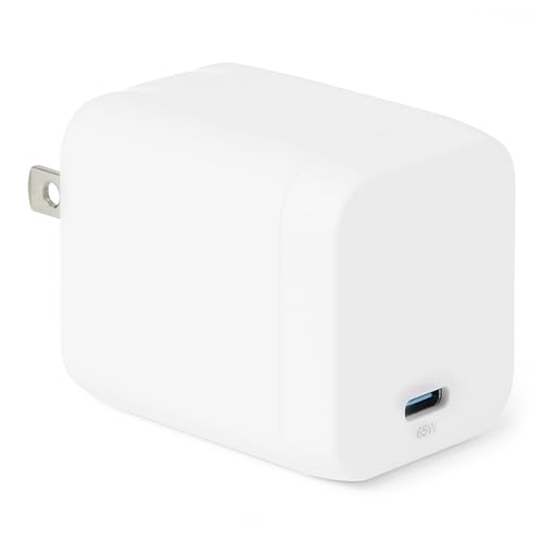 Amazonベーシック 急速充電器 USB-C 65W 1ポート Nano GaN PD 3.1 (ノートPC/タブレット/スマートフォン対応) 小型 4.7 × 4.2 × 3.7cm ホワイト
