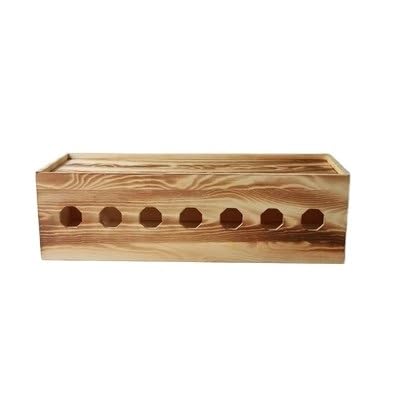 Caja Organizadora de Cables Caja de conexiones de madera maciza, caja de almacenamiento de cables enchufable simple retro, caja de tablero enchufable, caja de cable de alimentación Cajas Almacenamient