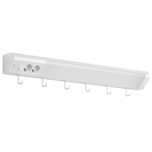 Oktaplex Talin Unterbauleuchte mit Steckdose 76cm Küche 230V LED Küchenlampe warmweiß 3000 Kelvin 1635 Lumen 14,8W mit Schalter weiß