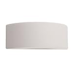 MiniSun | Modern Curved Ceramic Uplighter Wall Wash Lamp in a Paintable White Finish | Outdoor Wall Lights, Home Décor & Improvement Essential | Mains Wired
