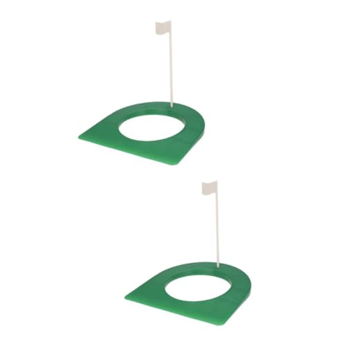 BESPORTBLE 2pcs Rubber Putting Cup with Hole and Flag Portable Golf Practice Tool for Use for Home Office Garage and Durable Rubber Base Design