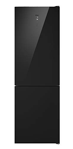 Candy Puro CMGN 6184N - Frigorífico combi, total no frost, motor inverter, 317L, display, alto 1,86m, luz LED, botellero, 42dBA, clase A++, cristal negro