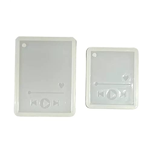 Image of R H LIFESTYLE 2 Pieces Silicone Spotify Keychain Mould Music Player Casting Molds for Keychain, Pendant Resin Mould (Spotify Mould Set - 2 pcs)